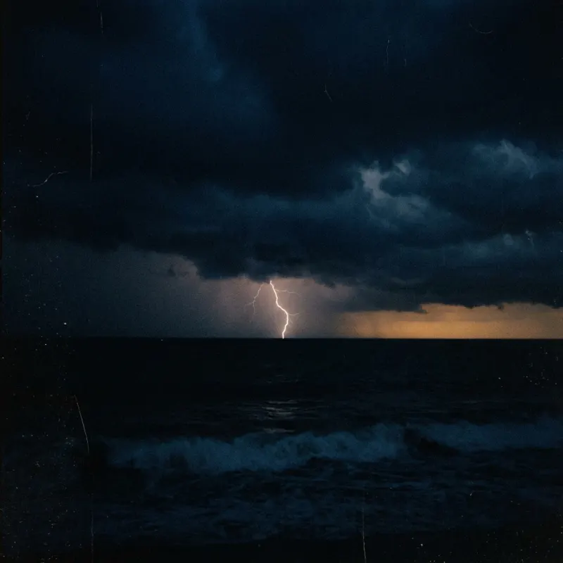 Thunder rolling over a dark sea